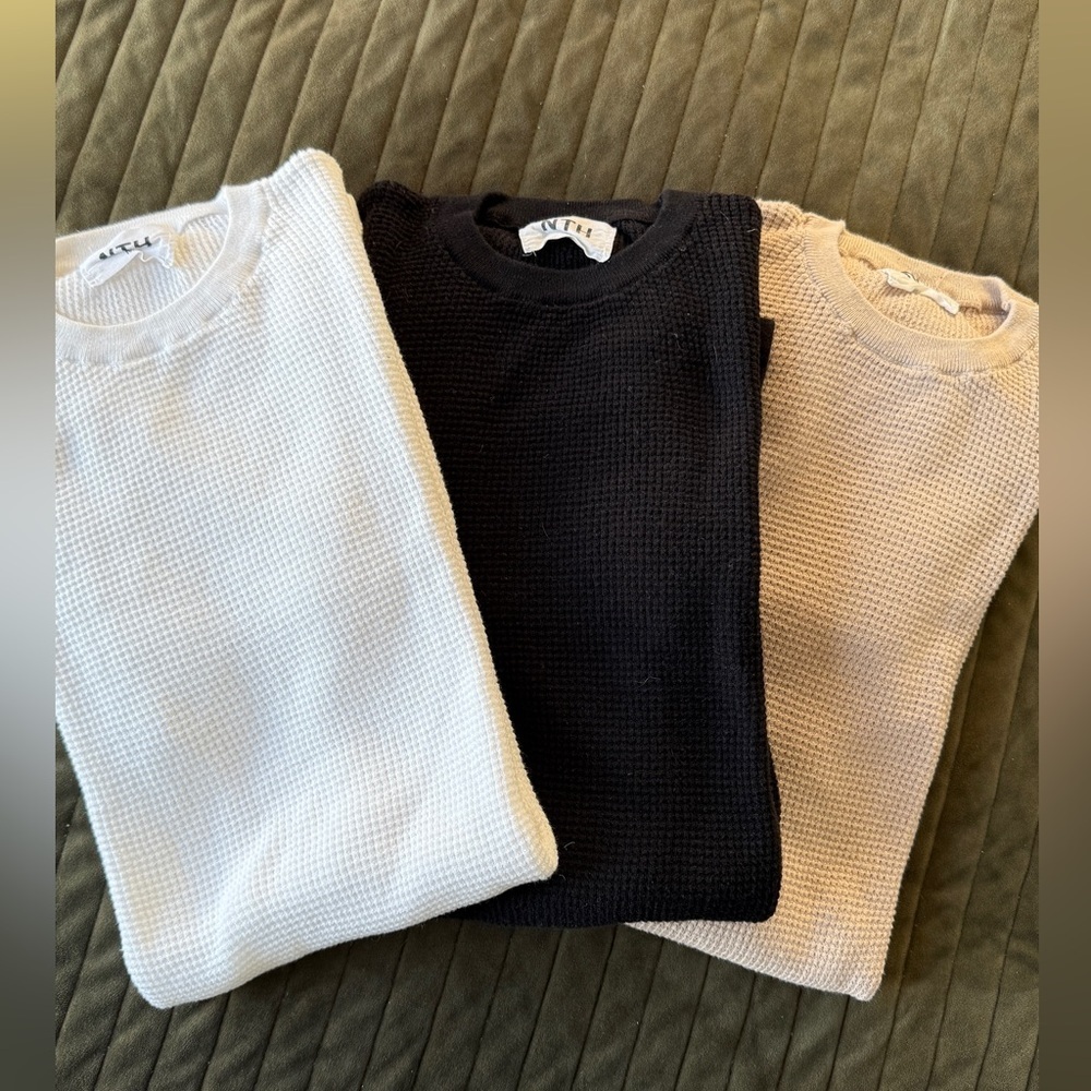 Three men’s waffle shirts - oversized medium